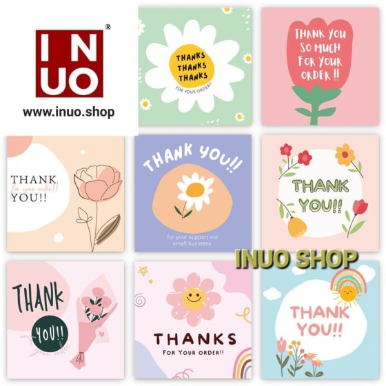 Tarjetas cuadradas de agradecimiento ,1 Qty=50 piezas